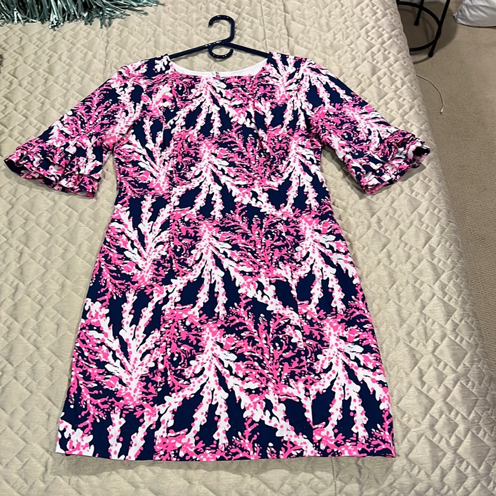 Lilly Pulitzer Fiesta Stretch Dress Nauti Navy Beyond The Sea Size 6